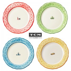 Euro Ceramica TCM An American in Paris 4 Piece Dinner Plate Set FVJ1358
